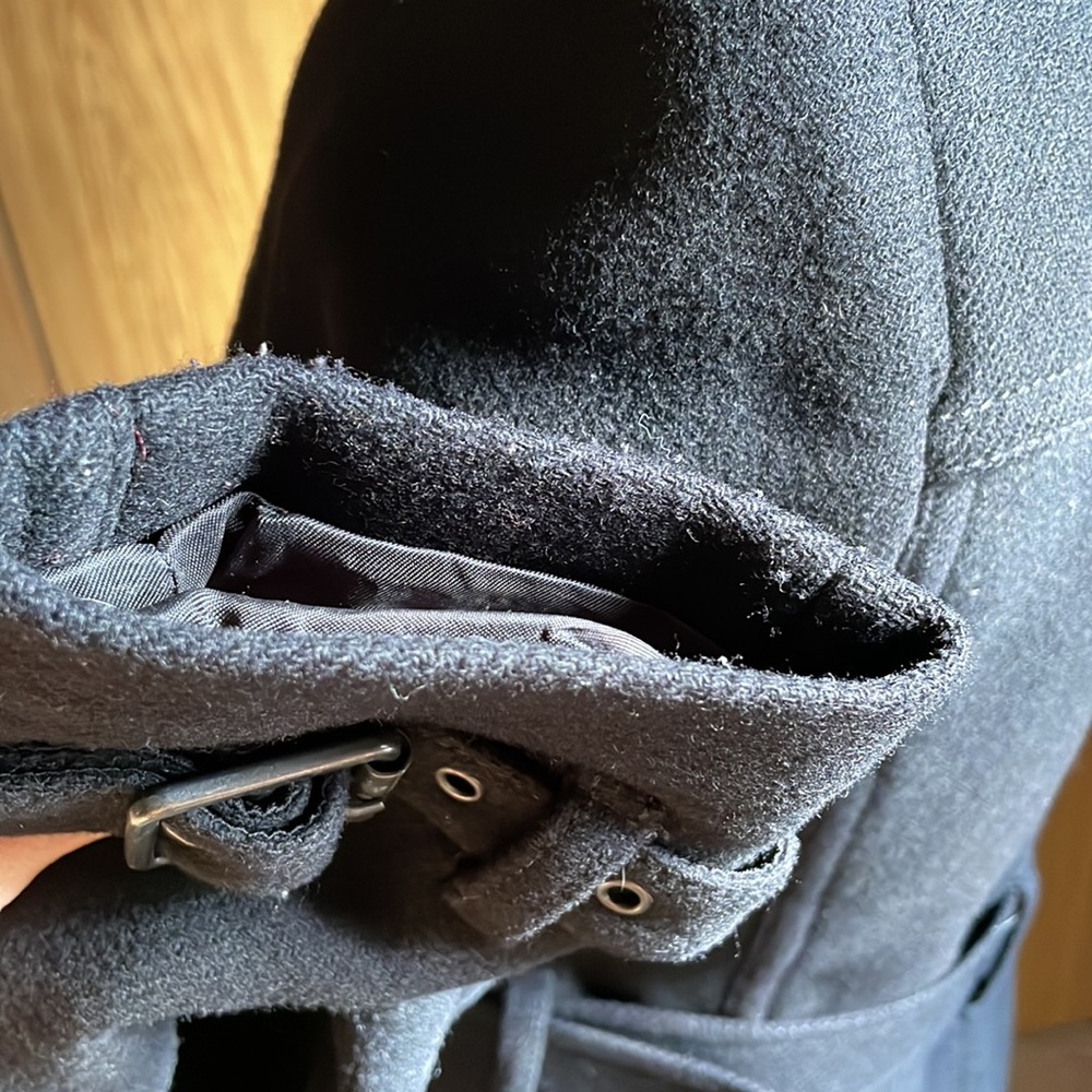 Burberry Black Double-Breasted Wool Trench Coat with Belt - Picture 9 of 12